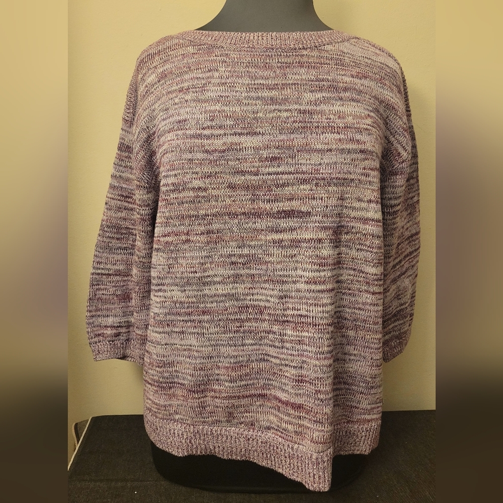 Karen Scott Women's Purple Boatneck Knit Sweater